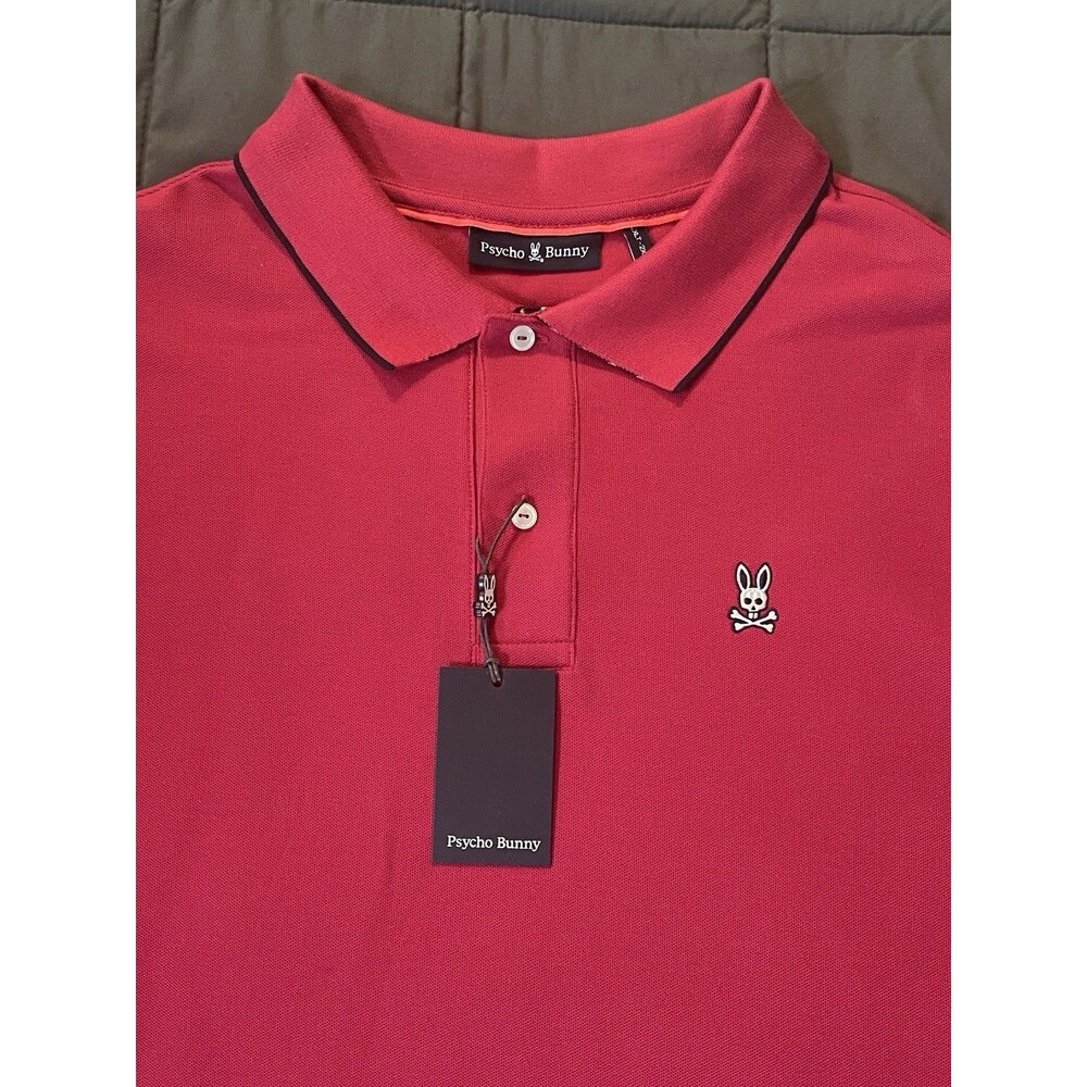 Psycho Bunny Walter Pique Polo Shirt Persian Red Men's Size 2XLT  New With Tags